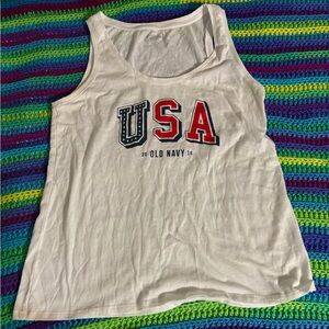 Old Navy White Tank Top USA Women’s M Medium